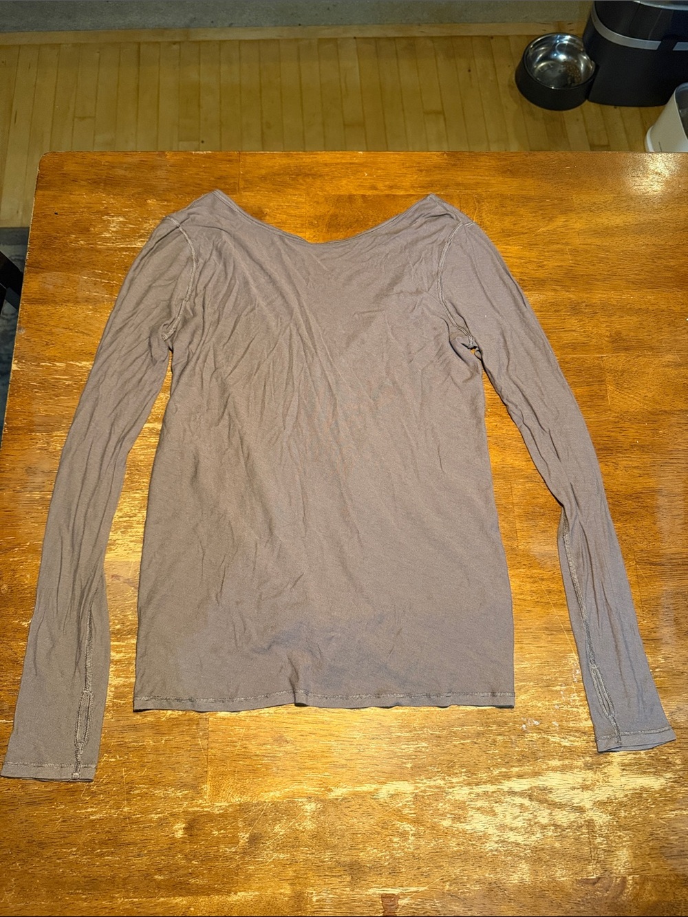 lululemon athletica Long Sleeve Scoop Neck Top in Taupe Brown